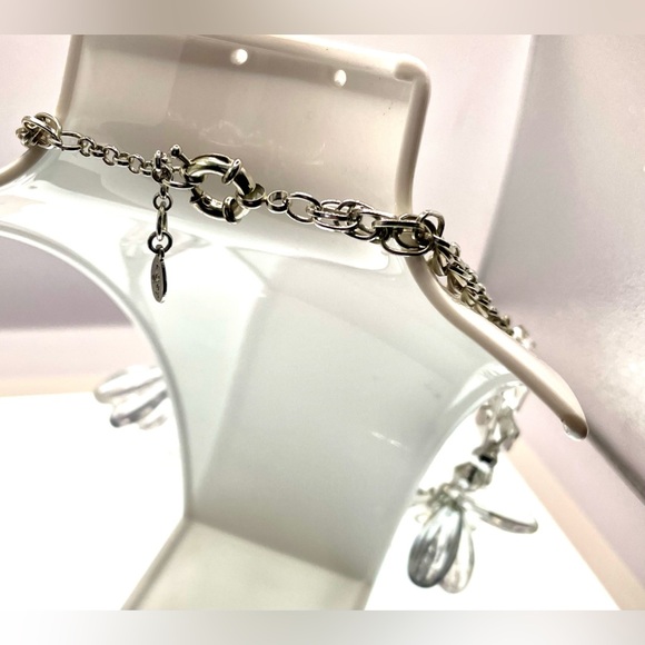 3 for $30 Loft Silver Tone MultiStrand Clear Acrylic Beaded Necklace Choker - Picture 5 of 8